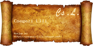 Csegezi Lili névjegykártya