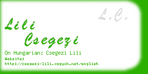lili csegezi business card